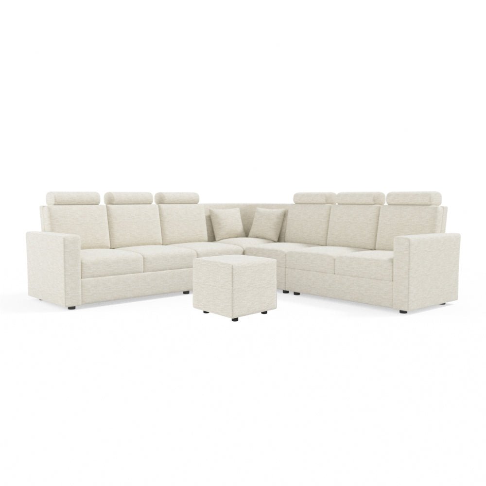 L Shape Corner Fabric Sofa [with Normal Handles] With Box Moda - Sekar Lifestyle
