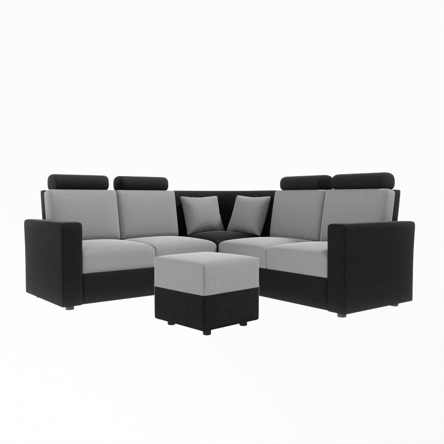 L Shape Corner Fabric Sofa [with Normal Handles] With Box Moda - Sekar Lifestyle