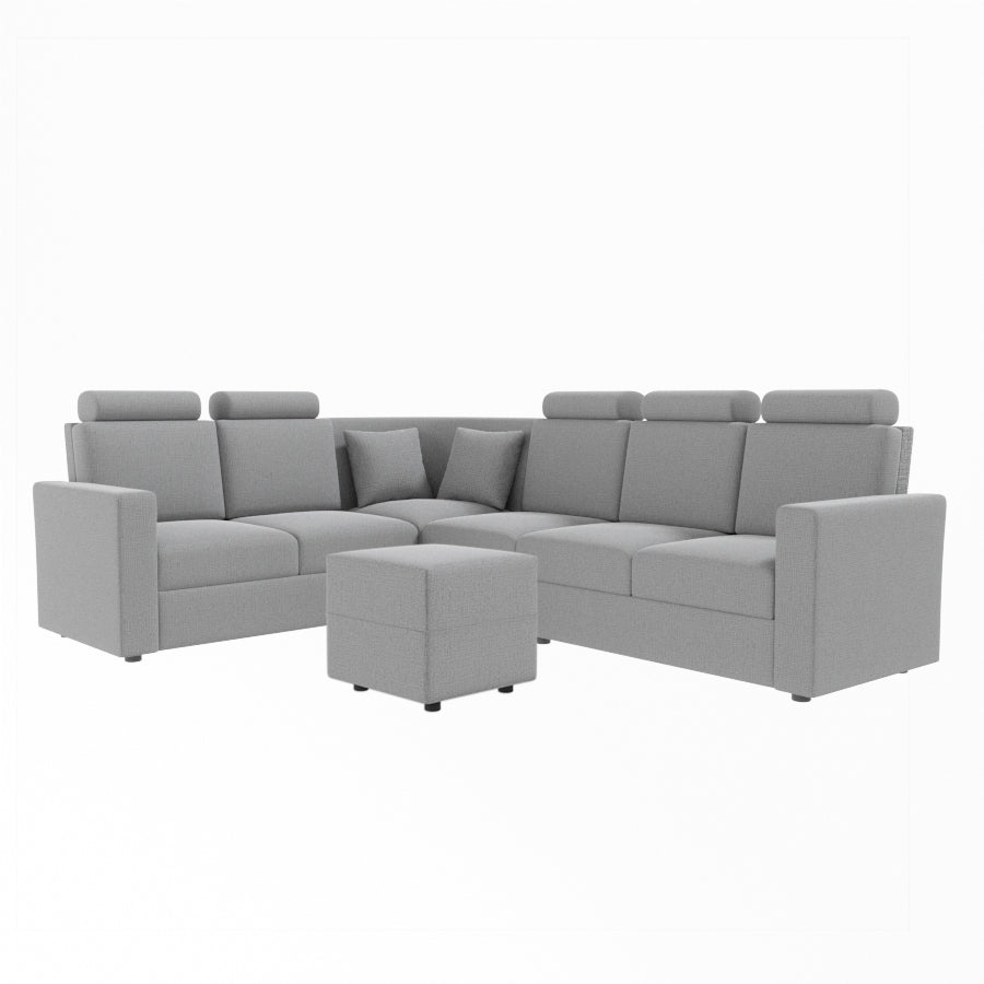 L Shape Corner Fabric Sofa [with Normal Handles] With Box Moda - Sekar Lifestyle