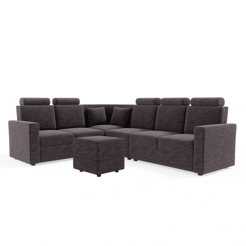 L Shape Corner Fabric Sofa [with Normal Handles] With Box Moda - Sekar Lifestyle