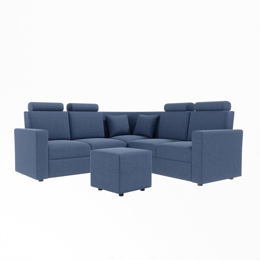 L Shape Corner Fabric Sofa [with Normal Handles] With Box Moda - Sekar Lifestyle