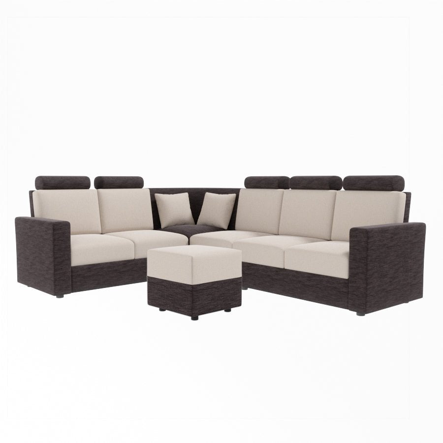 L Shape Corner Fabric Sofa [with Normal Handles] With Box Moda - Sekar Lifestyle