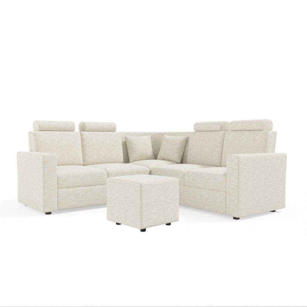 L Shape Corner Fabric Sofa [with Normal Handles] With Box Moda - Sekar Lifestyle