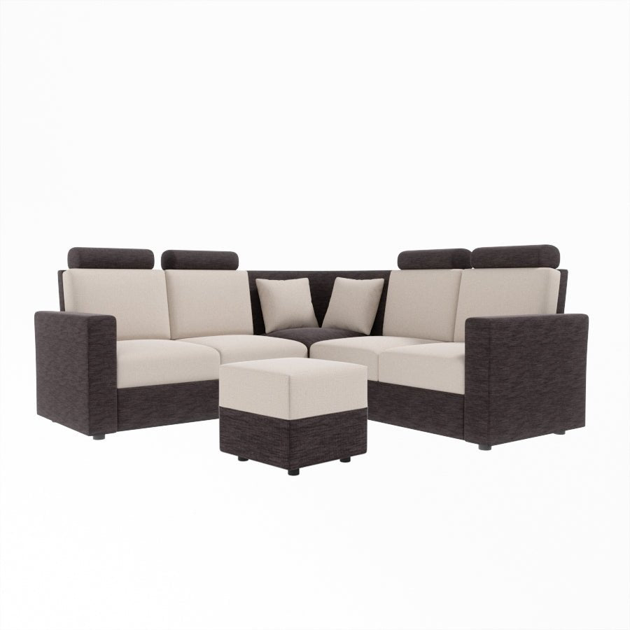 L Shape Corner Fabric Sofa [with Normal Handles] With Box Moda - Sekar Lifestyle