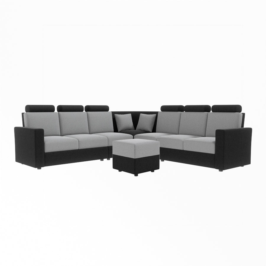 L Shape Corner Fabric Sofa [with Normal Handles] With Box Moda - Sekar Lifestyle