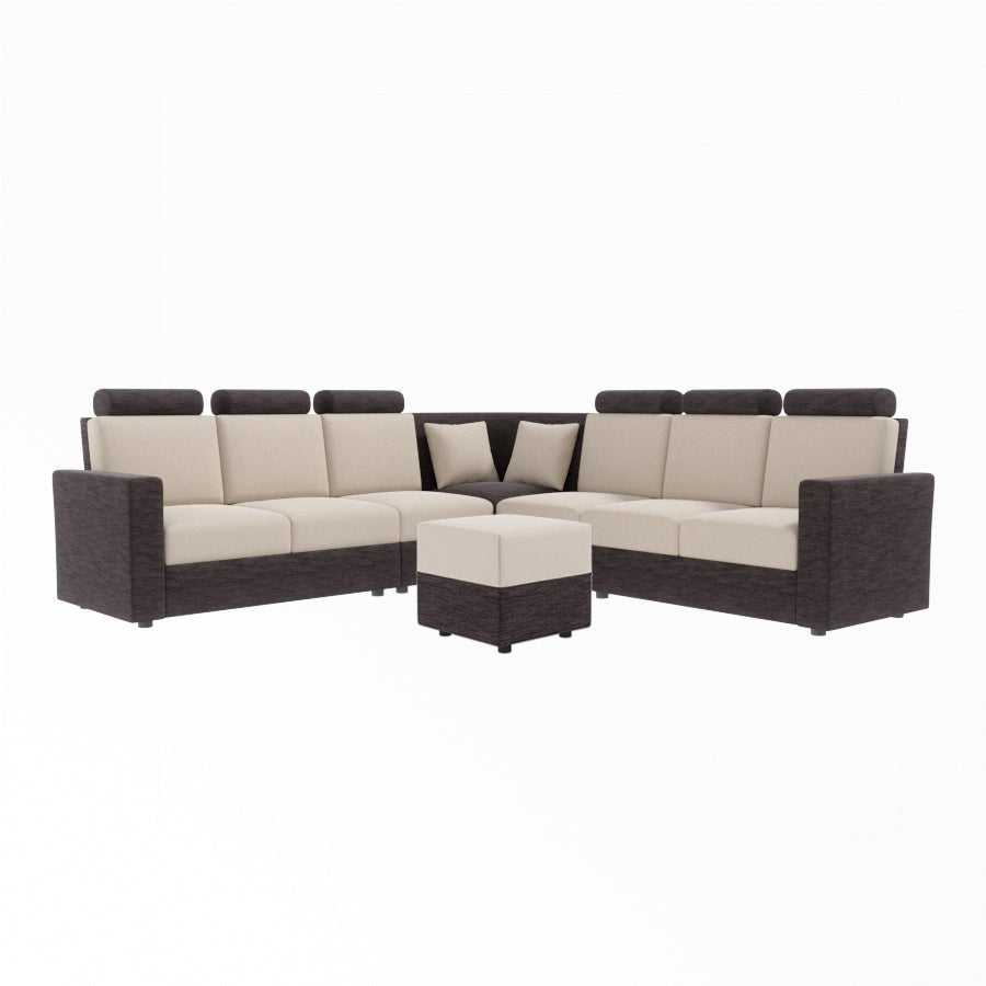 L Shape Corner Fabric Sofa [with Normal Handles] With Box Moda - Sekar Lifestyle