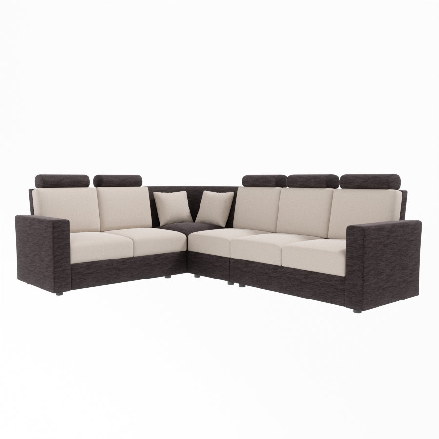 L Shape Corner Fabric Sofa [with Normal Handles] - Sekar Lifestyle