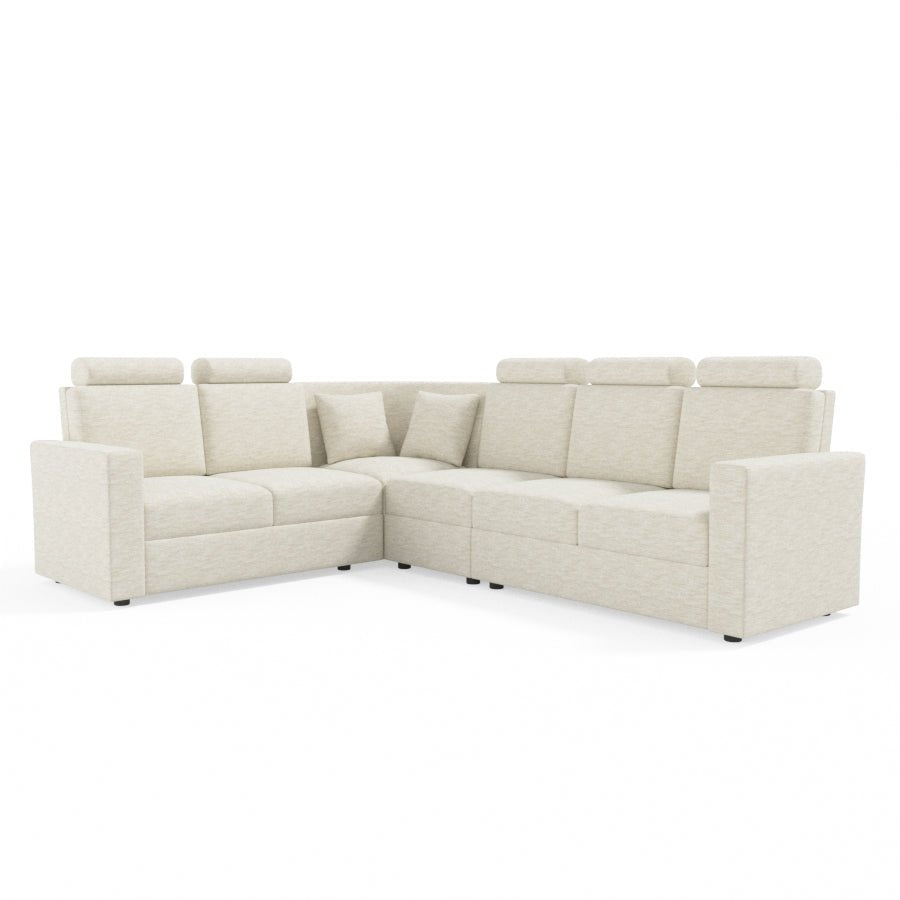 L Shape Corner Fabric Sofa [with Normal Handles] - Sekar Lifestyle