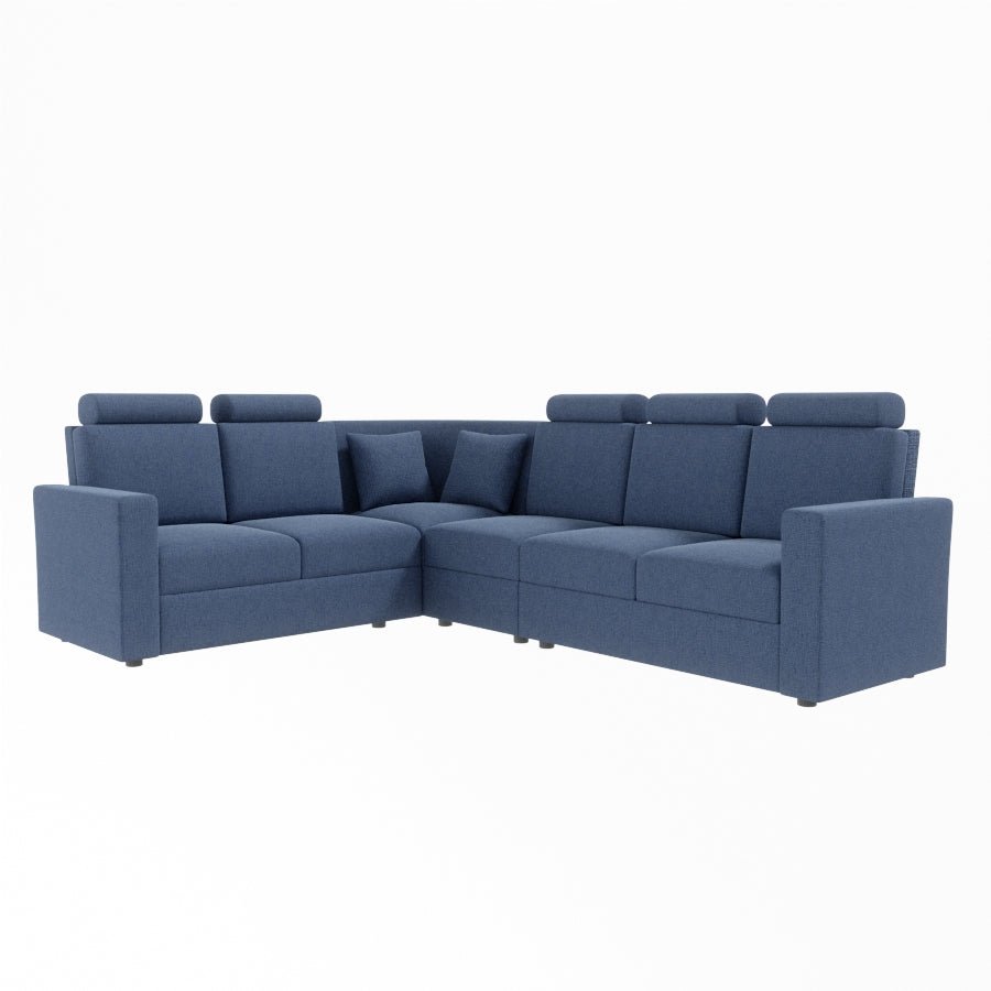 L Shape Corner Fabric Sofa [with Normal Handles] - Sekar Lifestyle