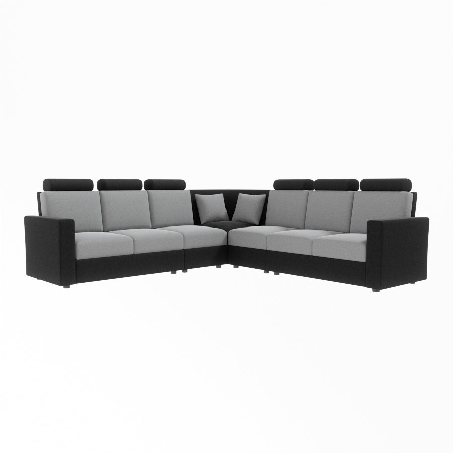 L Shape Corner Fabric Sofa [with Normal Handles] - Sekar Lifestyle