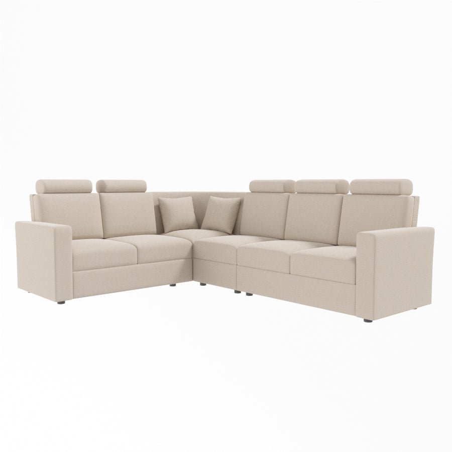 L Shape Corner Fabric Sofa [with Normal Handles] - Sekar Lifestyle