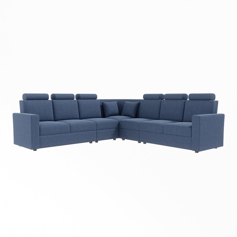 L Shape Corner Fabric Sofa [with Normal Handles] - Sekar Lifestyle