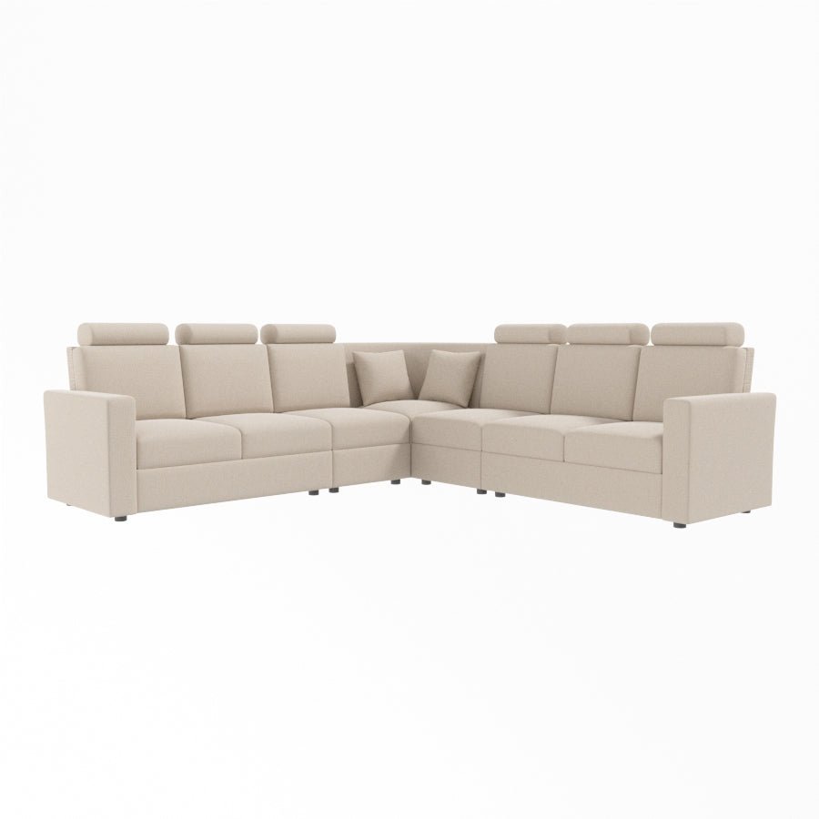 L Shape Corner Fabric Sofa [with Normal Handles] - Sekar Lifestyle