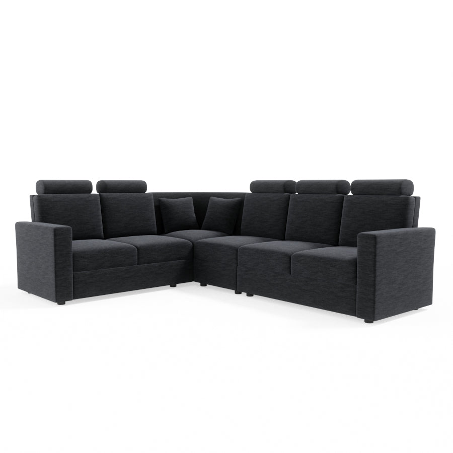 L Shape Corner Fabric Sofa [with Normal Handles] - Sekar Lifestyle