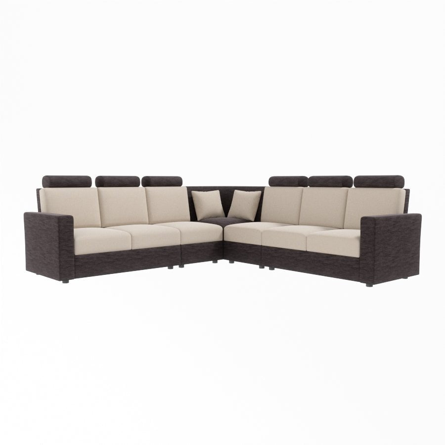 L Shape Corner Fabric Sofa [with Normal Handles] - Sekar Lifestyle