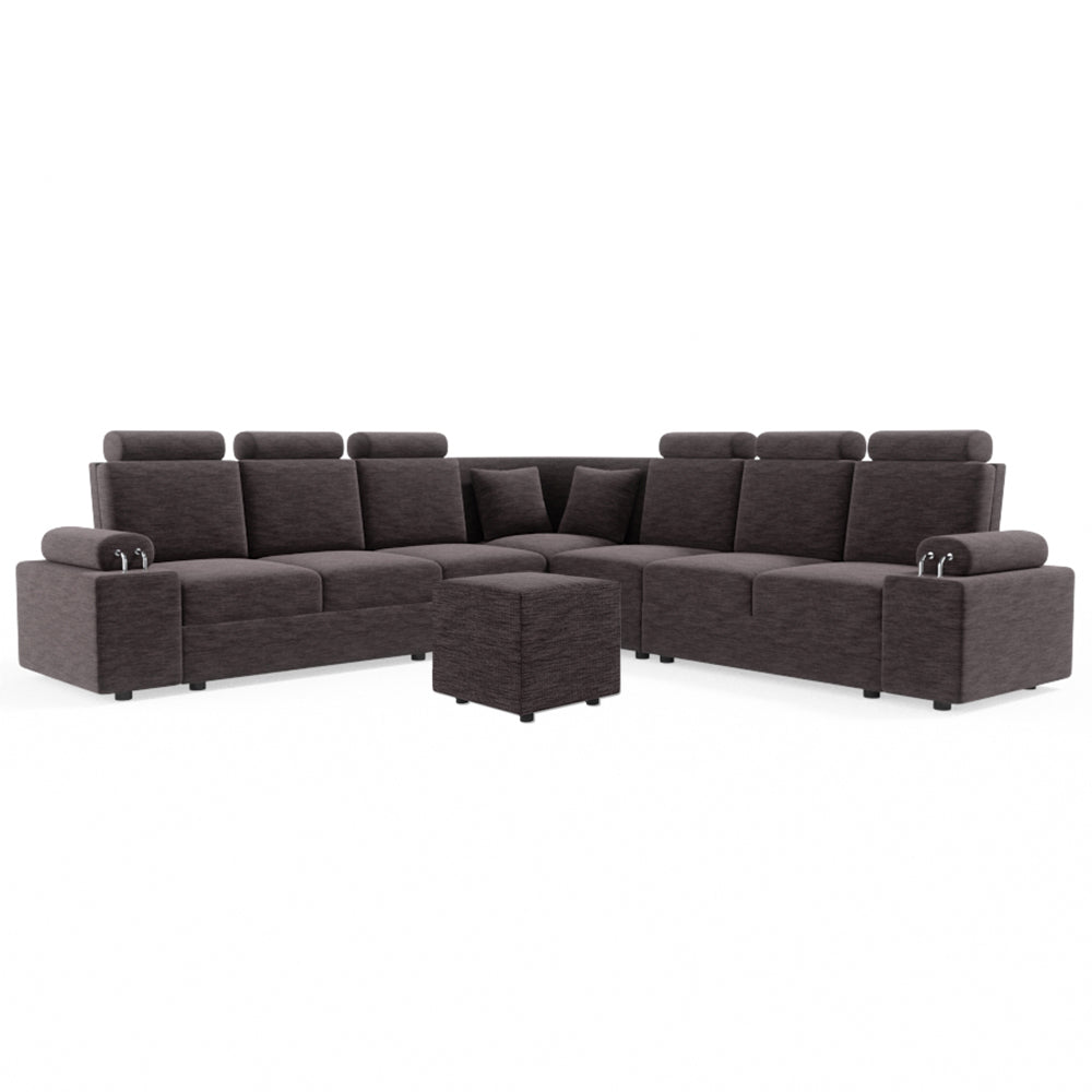 L Shape Corner Fabric Sofa [with Steel Handles] With Box Moda - Sekar Lifestyle