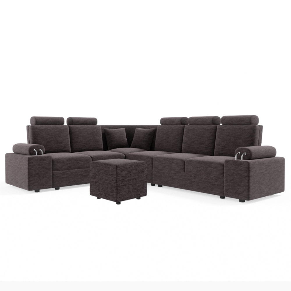 L Shape Corner Fabric Sofa [with Steel Handles] With Box Moda - Sekar Lifestyle