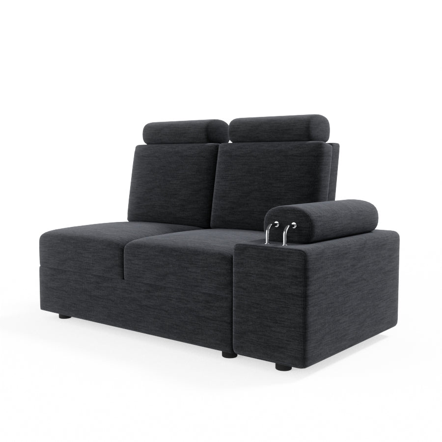 L Shape Corner Fabric Sofa [with Steel Handles] - Sekar Lifestyle