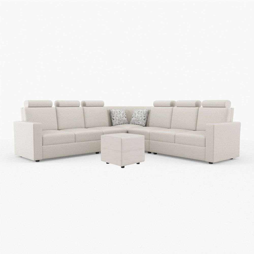 L Shape Corner Leatherette Sofa [with Normal Handles] With Box Moda - Sekar Lifestyle