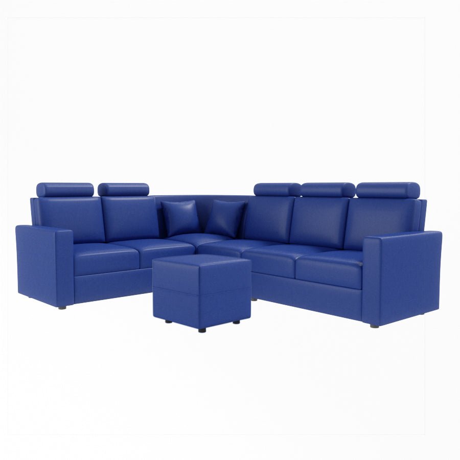 L Shape Corner Leatherette Sofa [with Normal Handles] With Box Moda - Sekar Lifestyle