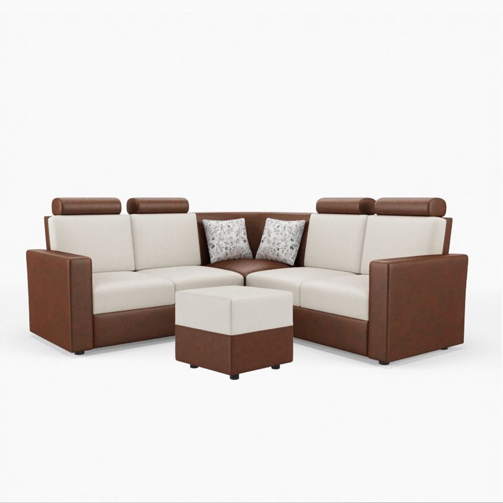L Shape Corner Leatherette Sofa [with Normal Handles] With Box Moda - Sekar Lifestyle