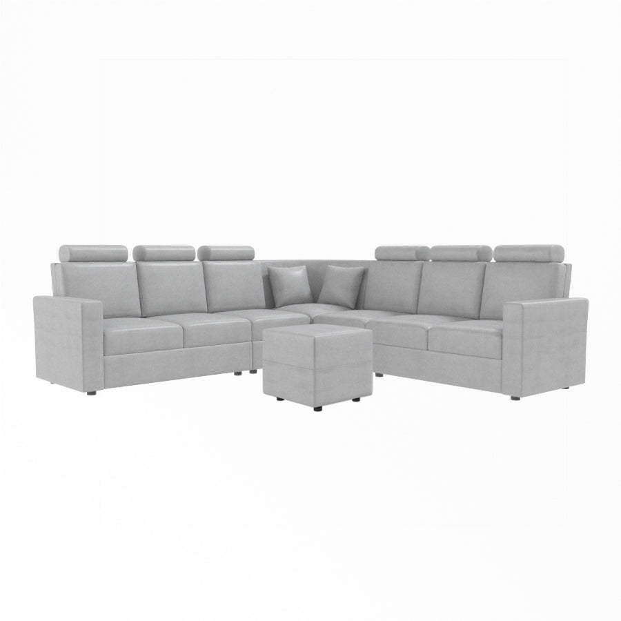 L Shape Corner Leatherette Sofa [with Normal Handles] With Box Moda - Sekar Lifestyle