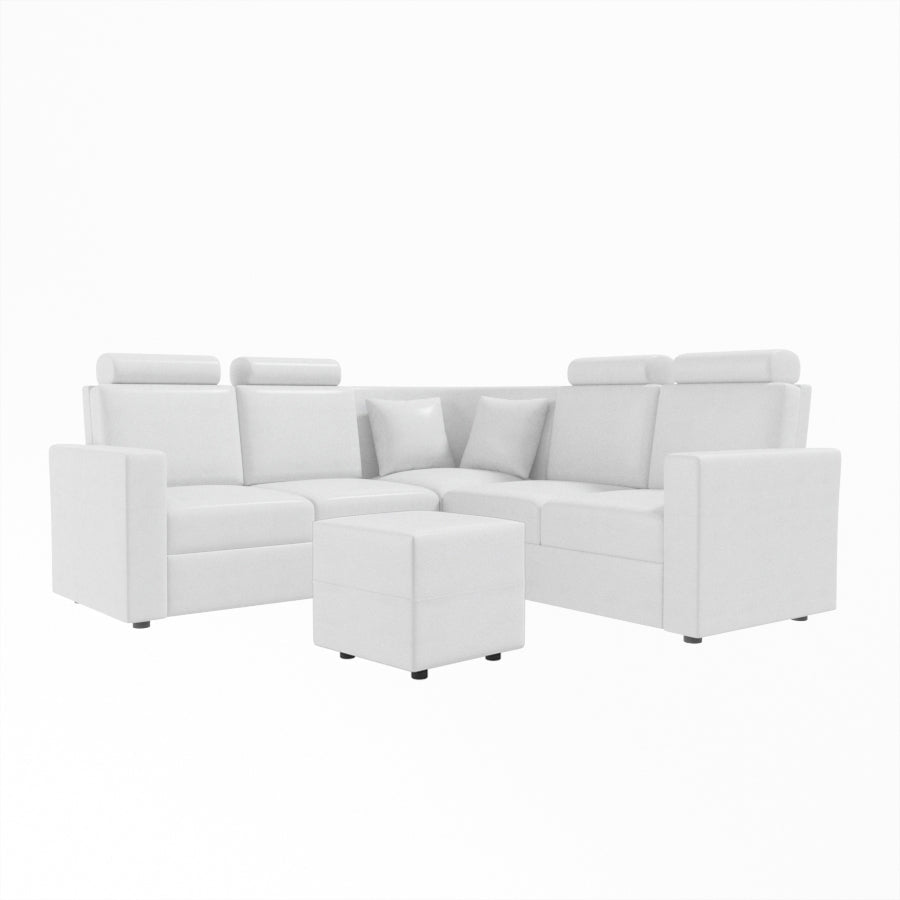 L Shape Corner Leatherette Sofa [with Normal Handles] With Box Moda - Sekar Lifestyle