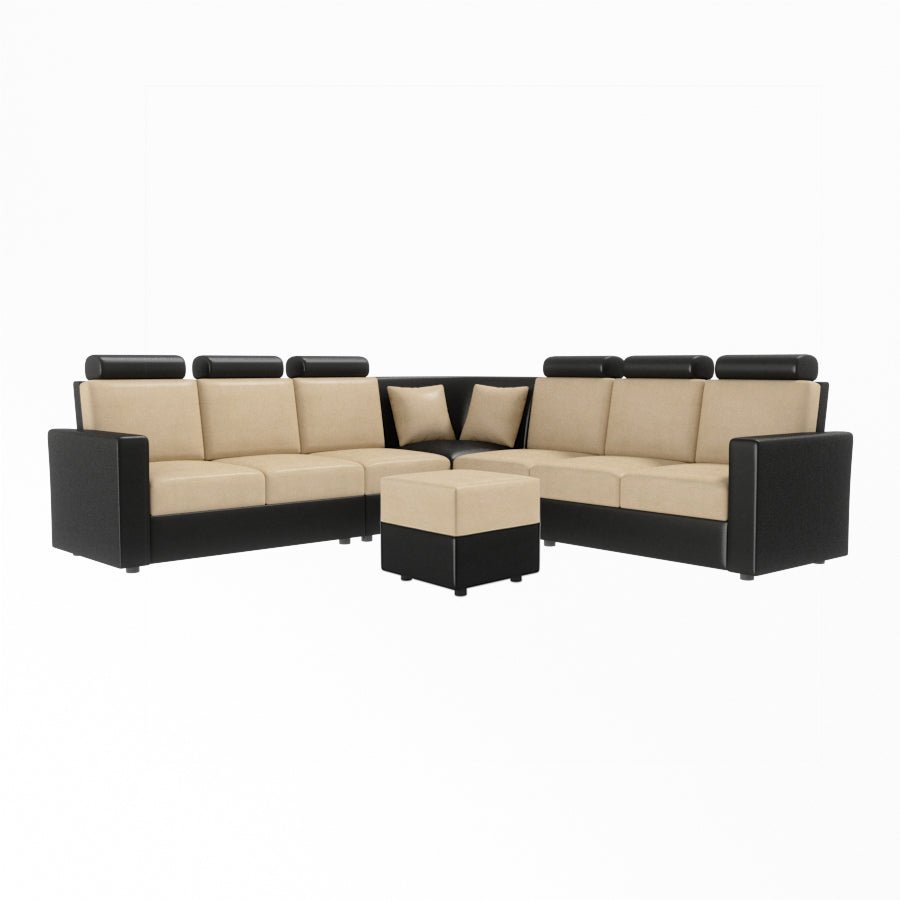 L Shape Corner Leatherette Sofa [with Normal Handles] With Box Moda - Sekar Lifestyle
