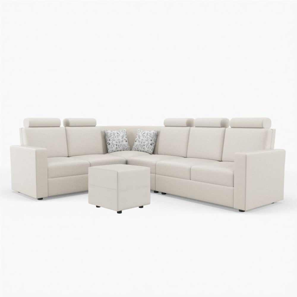 L Shape Corner Leatherette Sofa [with Normal Handles] With Box Moda - Sekar Lifestyle
