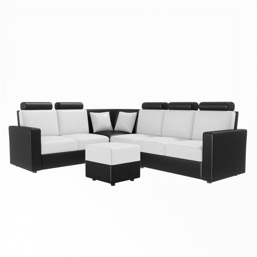L Shape Corner Leatherette Sofa [with Normal Handles] With Box Moda - Sekar Lifestyle