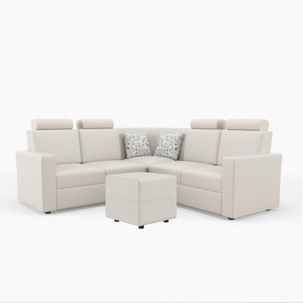 L Shape Corner Leatherette Sofa [with Normal Handles] With Box Moda - Sekar Lifestyle