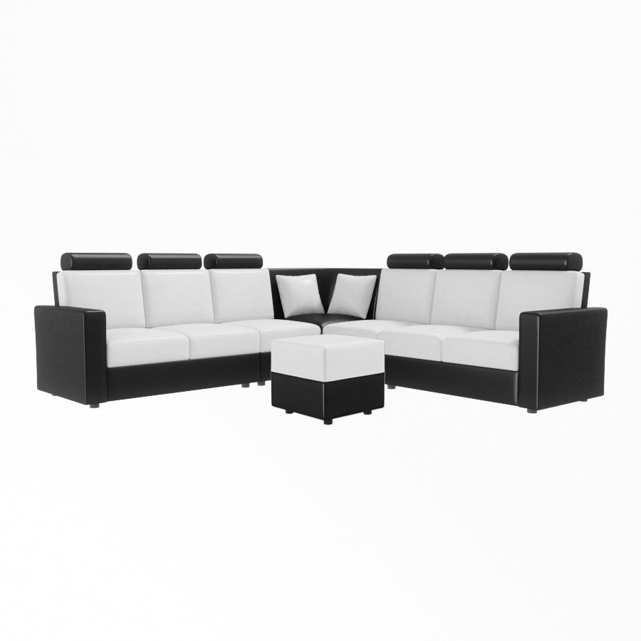L Shape Corner Leatherette Sofa [with Normal Handles] With Box Moda - Sekar Lifestyle