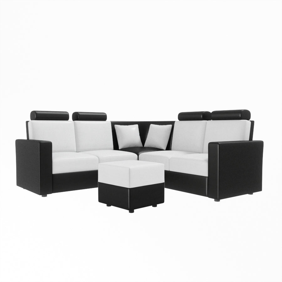 L Shape Corner Leatherette Sofa [with Normal Handles] With Box Moda - Sekar Lifestyle