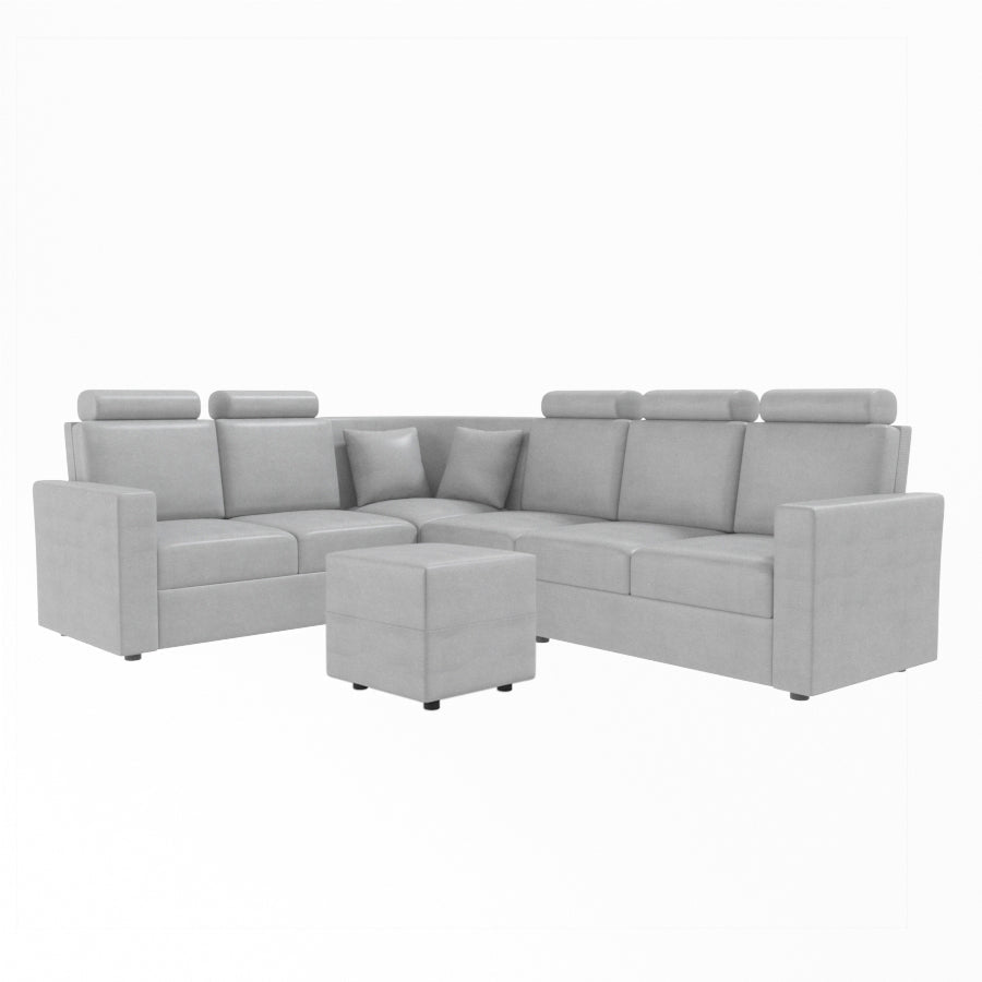L Shape Corner Leatherette Sofa [with Normal Handles] With Box Moda - Sekar Lifestyle