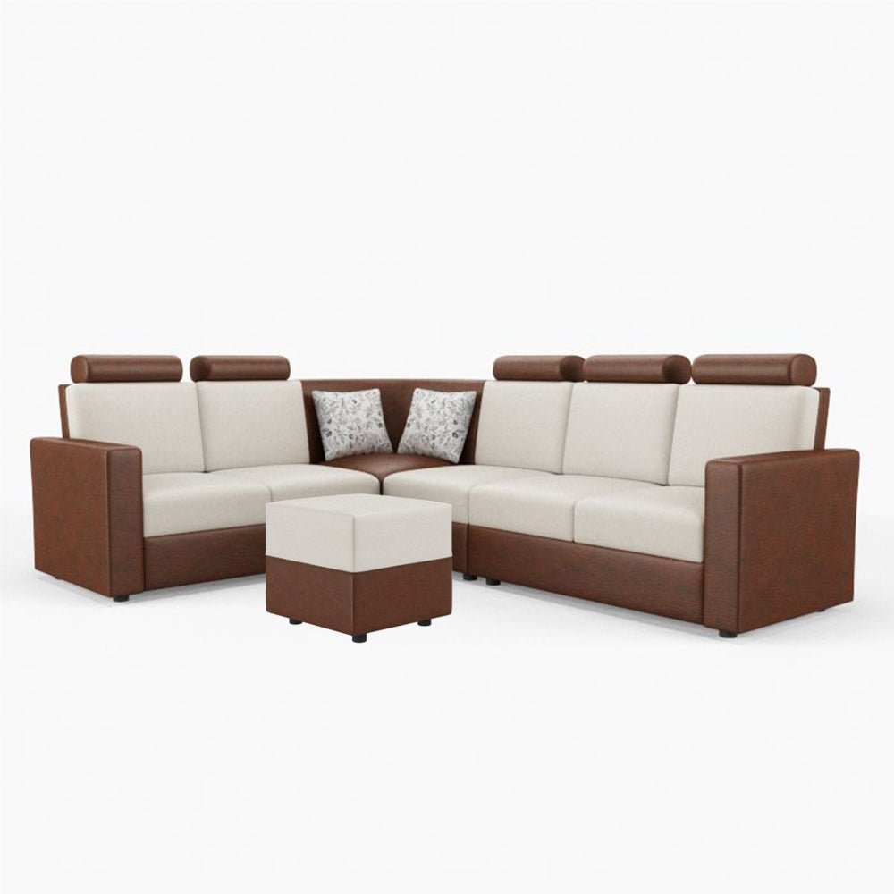 L Shape Corner Leatherette Sofa [with Normal Handles] With Box Moda - Sekar Lifestyle