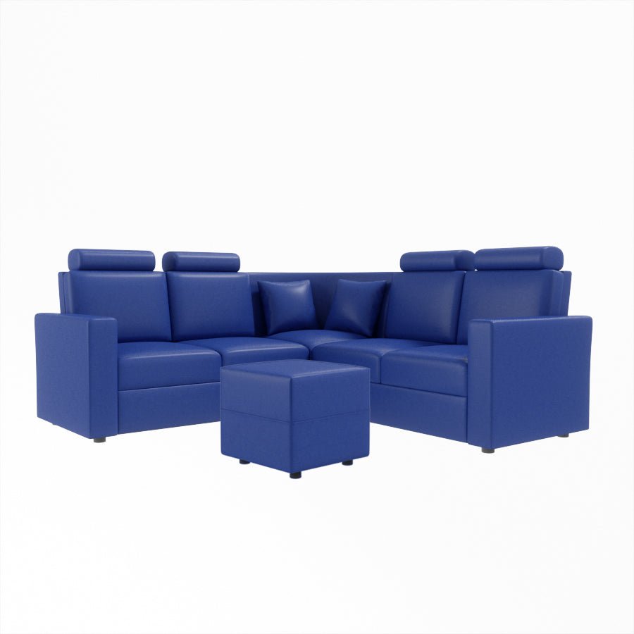 L Shape Corner Leatherette Sofa [with Normal Handles] With Box Moda - Sekar Lifestyle