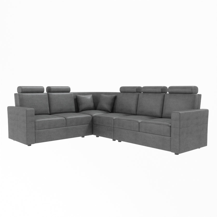 L Shape Corner Leatherette Sofa [with Normal Handles] - Sekar Lifestyle