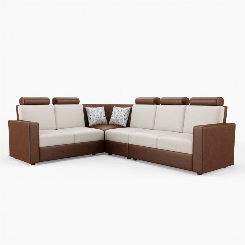 L Shape Corner Leatherette Sofa [with Normal Handles] - Sekar Lifestyle