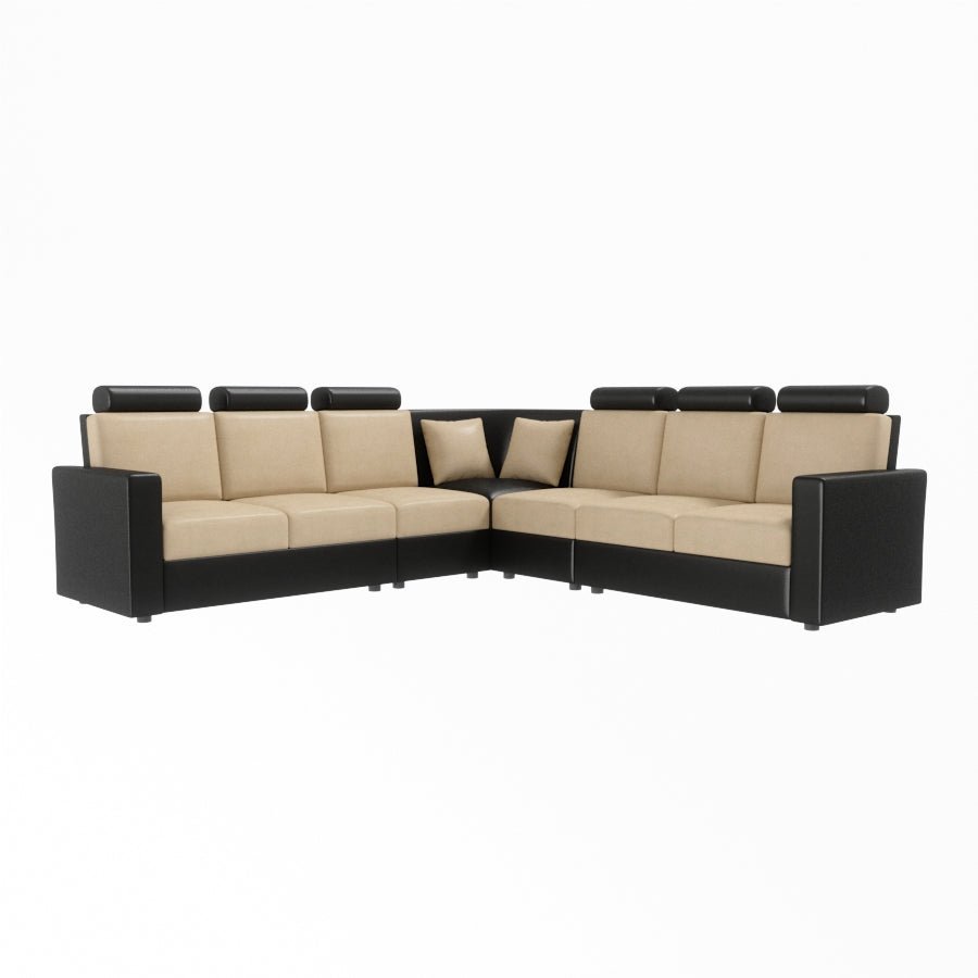 L Shape Corner Leatherette Sofa [with Normal Handles] - Sekar Lifestyle