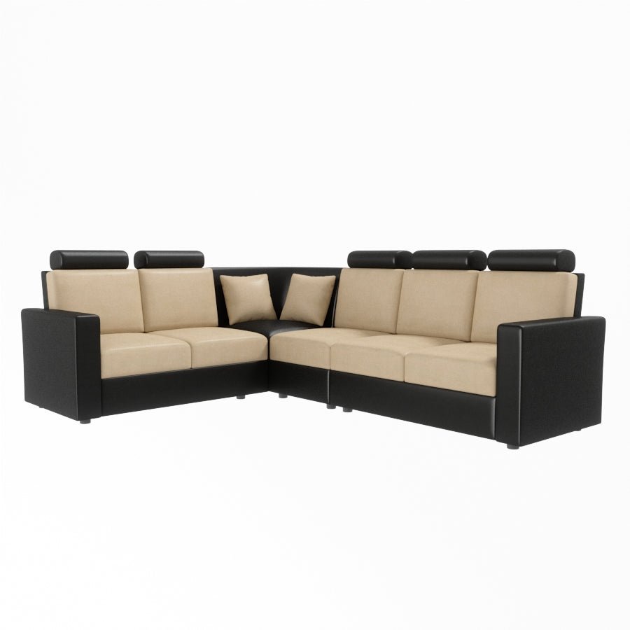 L Shape Corner Leatherette Sofa [with Normal Handles] - Sekar Lifestyle