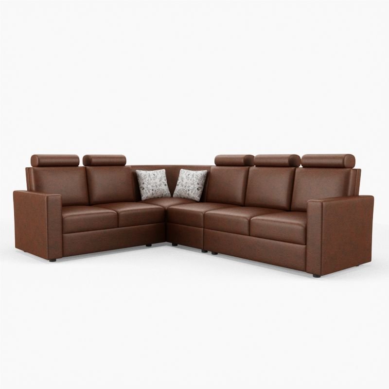 L Shape Corner Leatherette Sofa [with Normal Handles] - Sekar Lifestyle