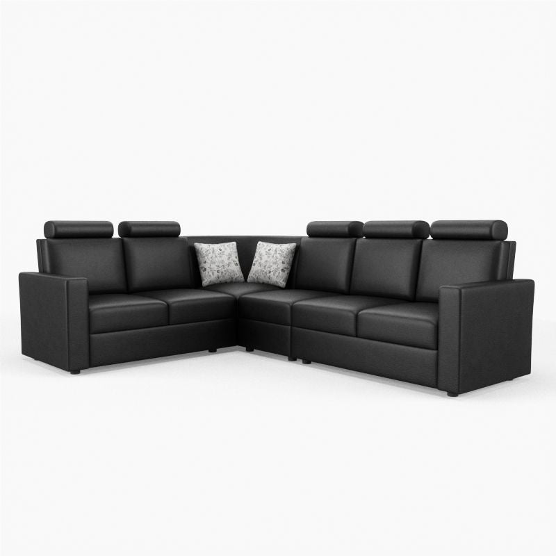 L Shape Corner Leatherette Sofa [with Normal Handles] - Sekar Lifestyle