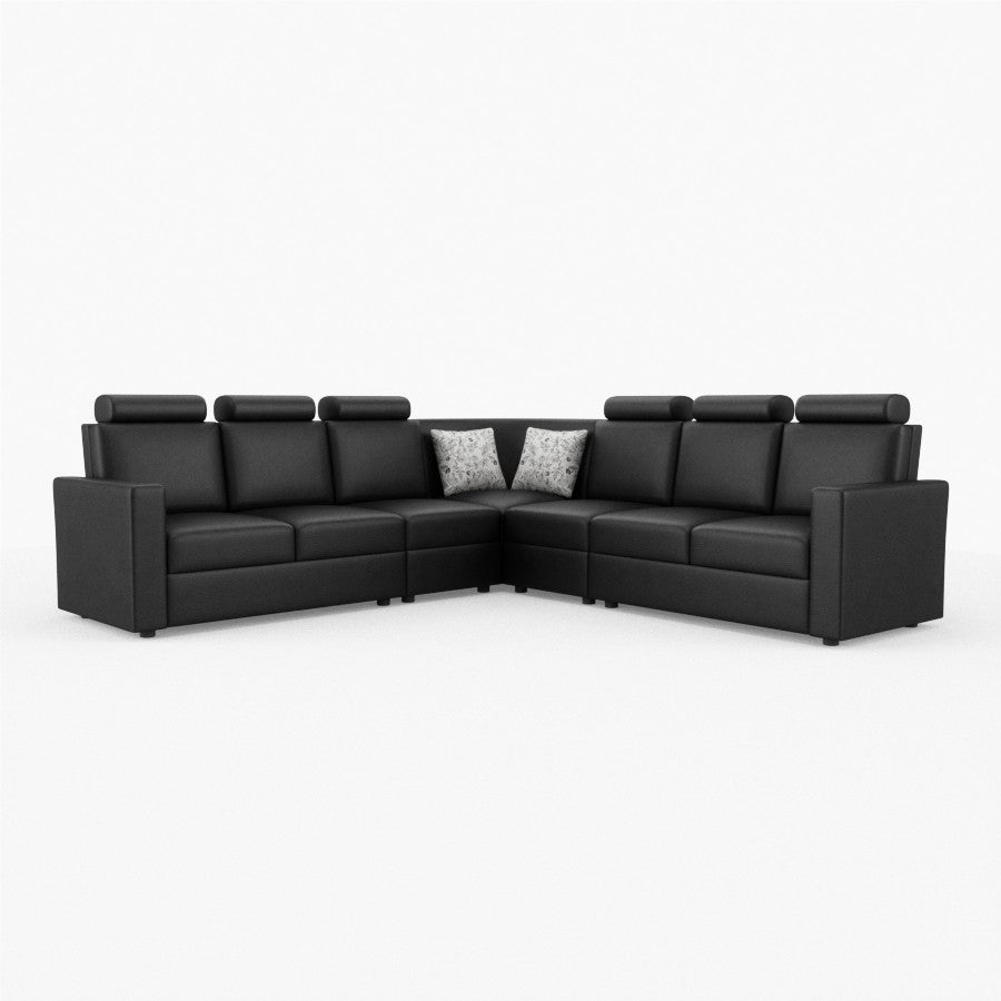 L Shape Corner Leatherette Sofa [with Normal Handles] - Sekar Lifestyle