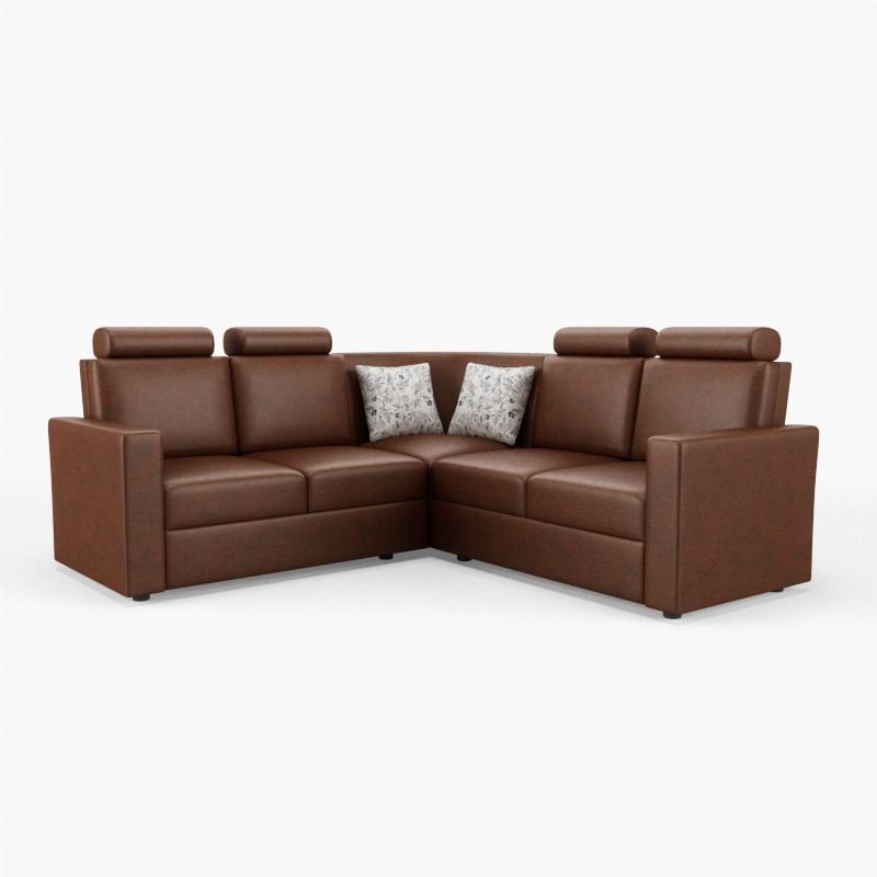 L Shape Corner Leatherette Sofa [with Normal Handles] - Sekar Lifestyle