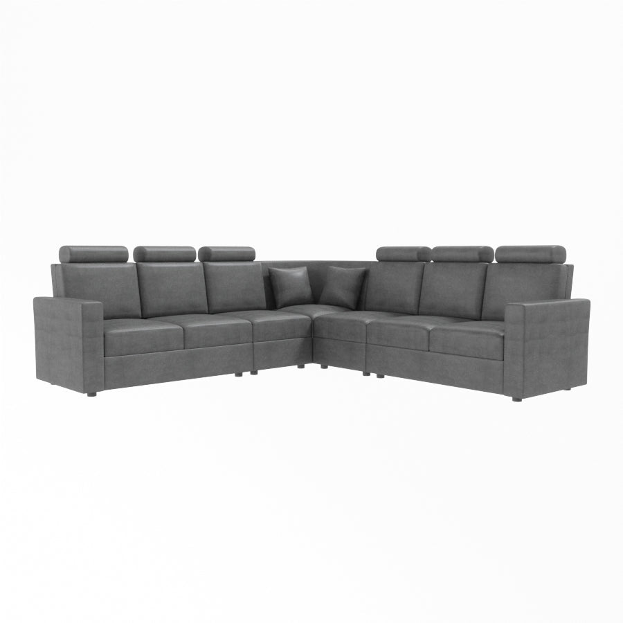 L Shape Corner Leatherette Sofa [with Normal Handles] - Sekar Lifestyle
