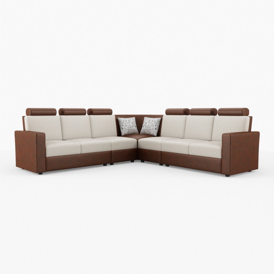 L Shape Corner Leatherette Sofa [with Normal Handles] - Sekar Lifestyle