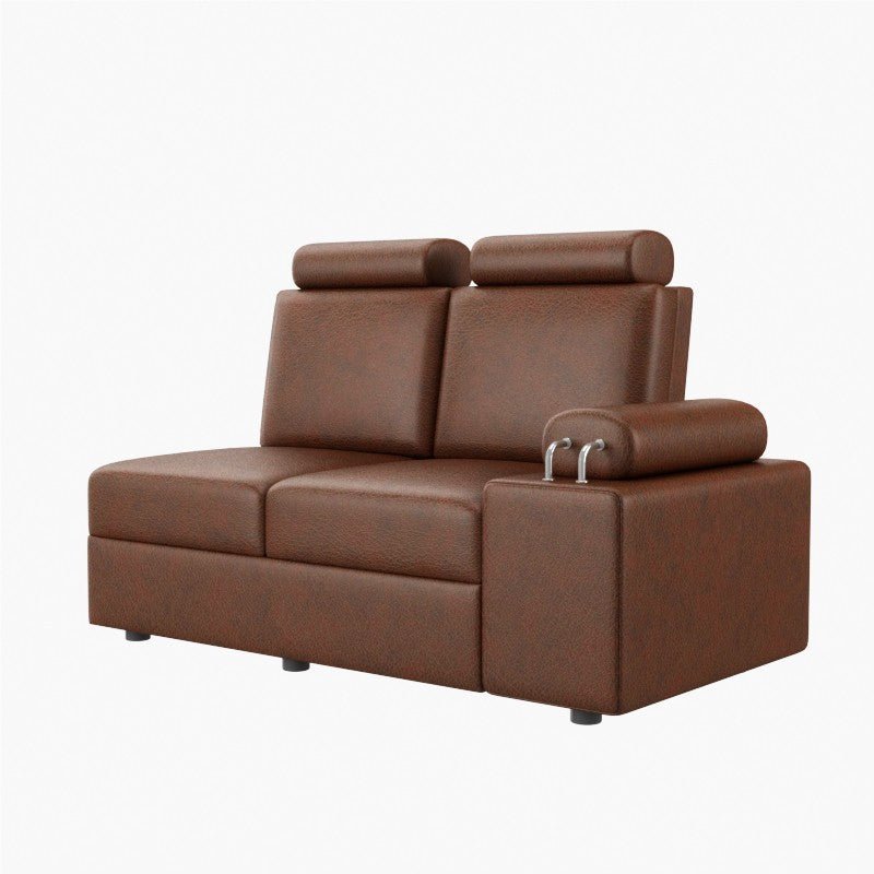 L Shape Corner Leatherette Sofa [with Steel Handles] - Sekar Lifestyle