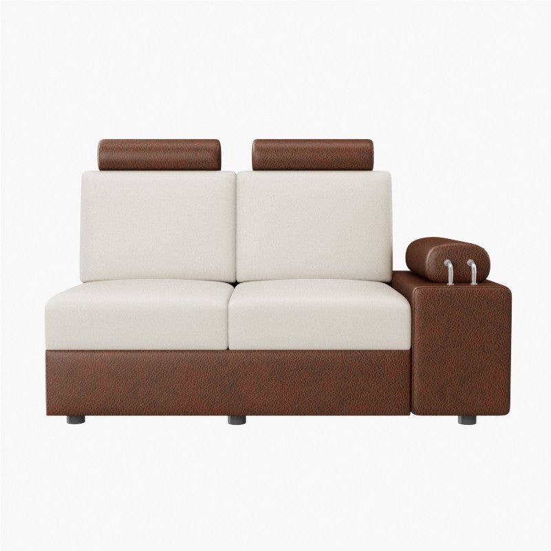 L Shape Corner Leatherette Sofa [with Steel Handles] - Sekar Lifestyle