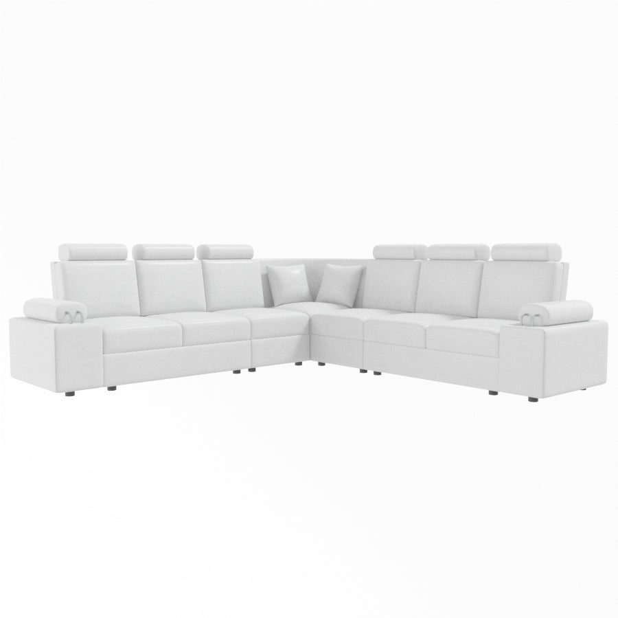 L Shape Corner Leatherette Sofa [with Steel Handles] - Sekar Lifestyle