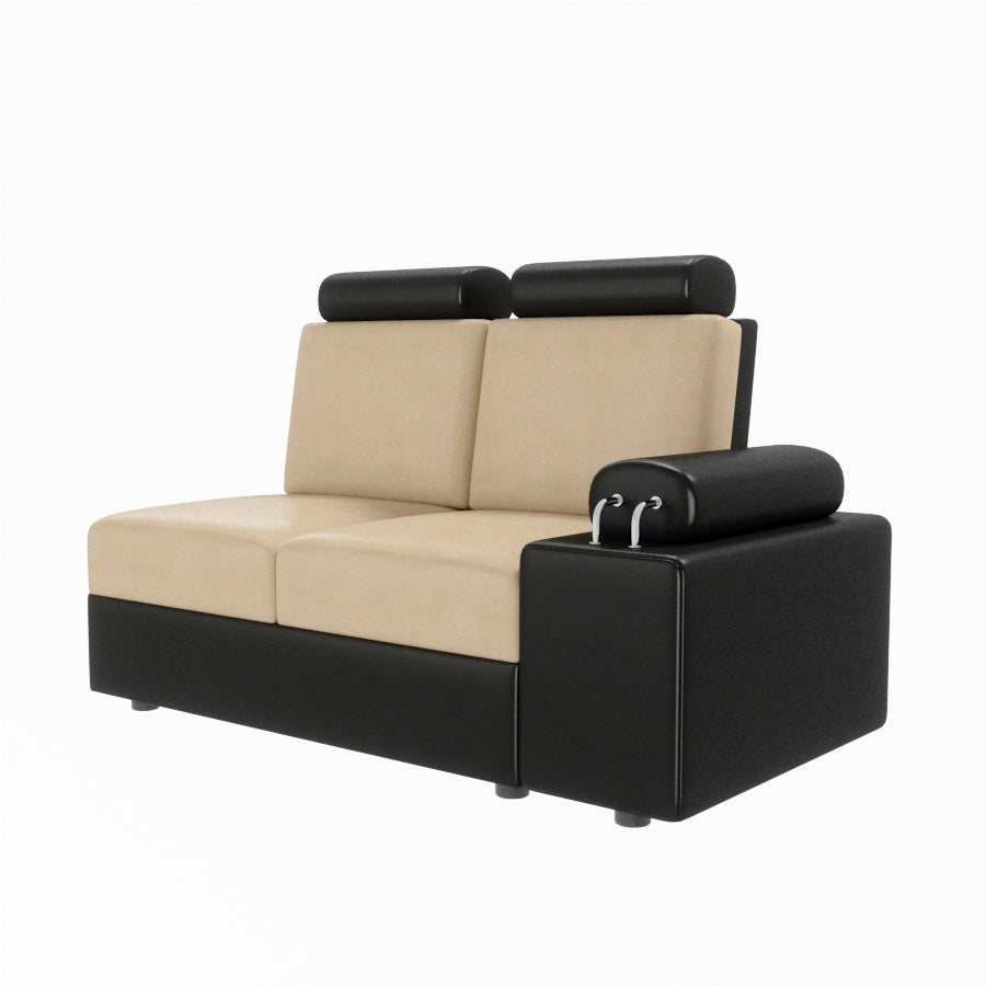 L Shape Corner Leatherette Sofa [with Steel Handles] - Sekar Lifestyle